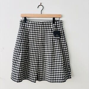 Massimo Dutti Black and White Gingham A-Line Skirt